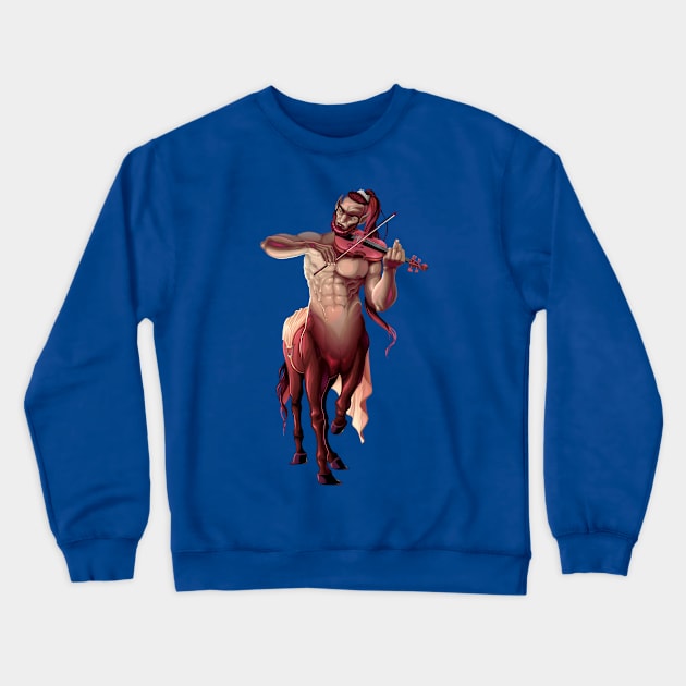 centaur Playing Violn Crewneck Sweatshirt by TomCage